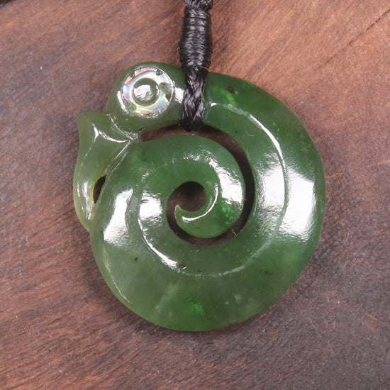 Koropepe carved from Hapopo Pounamu - NZ Greenstone