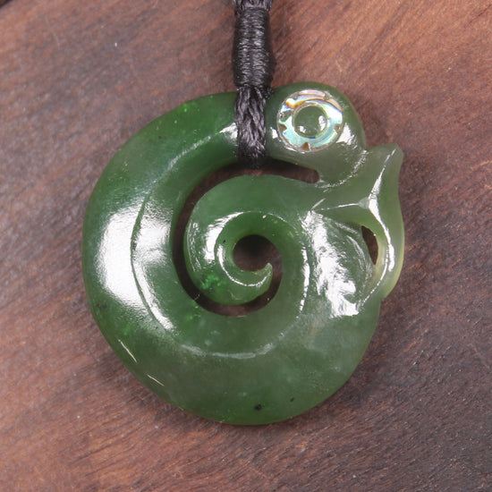 Koropepe carved from Hapopo Pounamu - NZ Greenstone