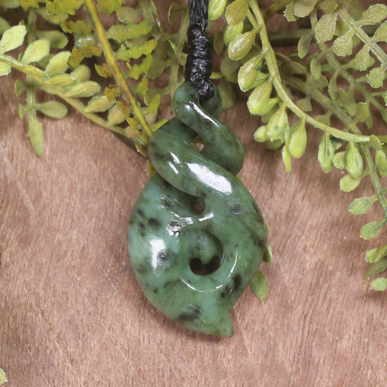 Koru Twist carved from Hapopo Pounamu - NZ Greenstone