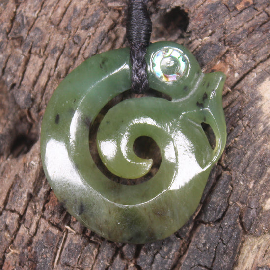 Koropepe carved from Hapopo Pounamu - NZ Greenstone