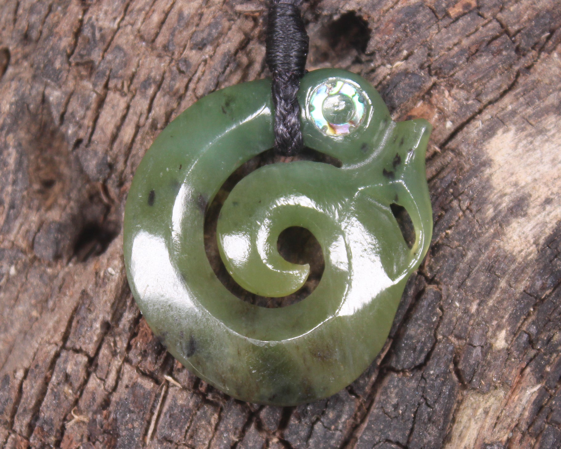 Koropepe carved from Hapopo Pounamu - NZ Greenstone