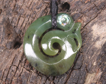 Koropepe carved from Hapopo Pounamu - NZ Greenstone