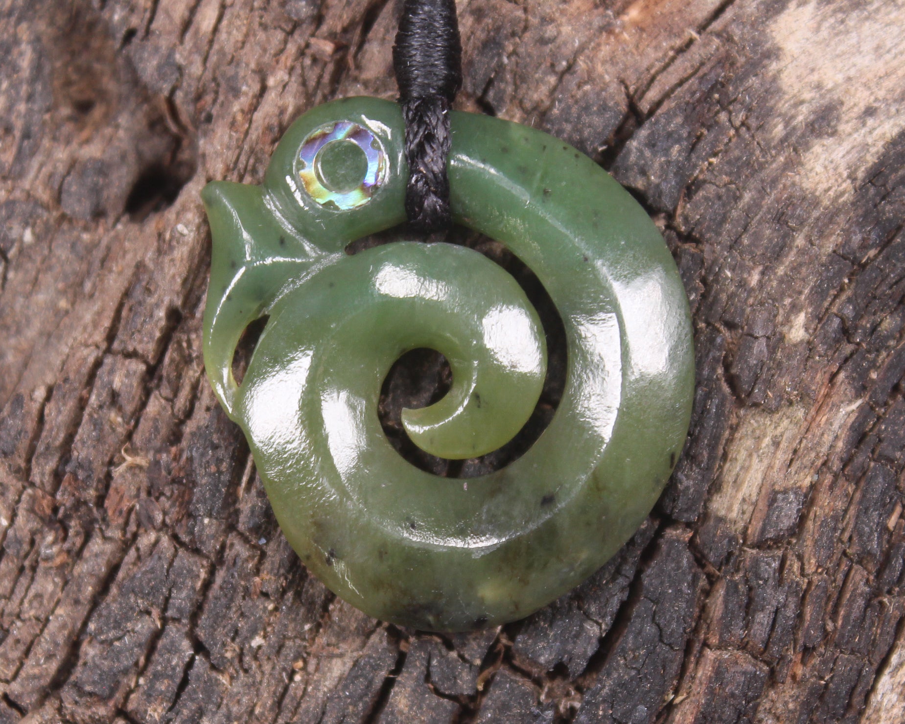 Koropepe carved from Hapopo Pounamu - NZ Greenstone