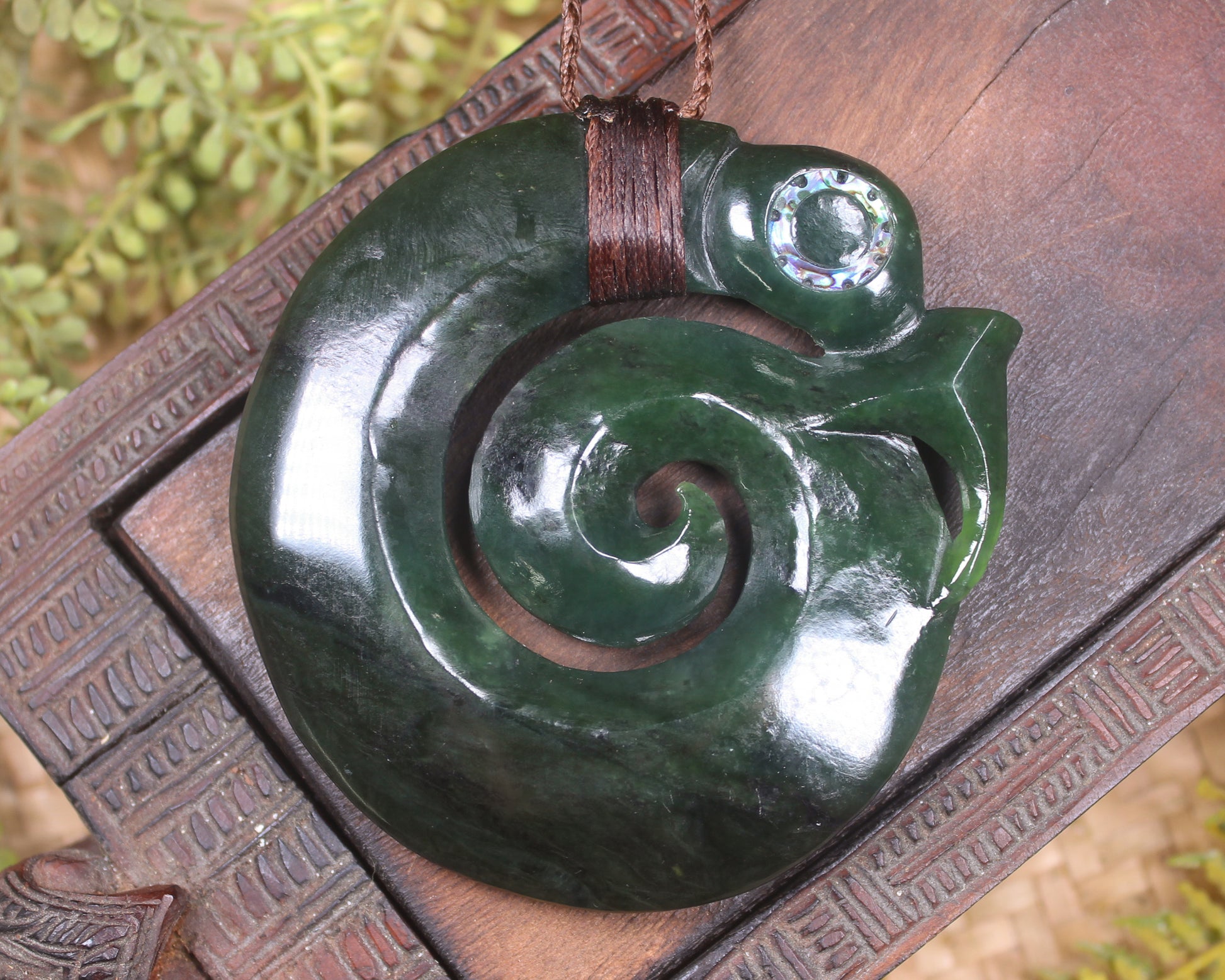 Koropepe carved from Kawakawa Pounamu - NZ Greenstone