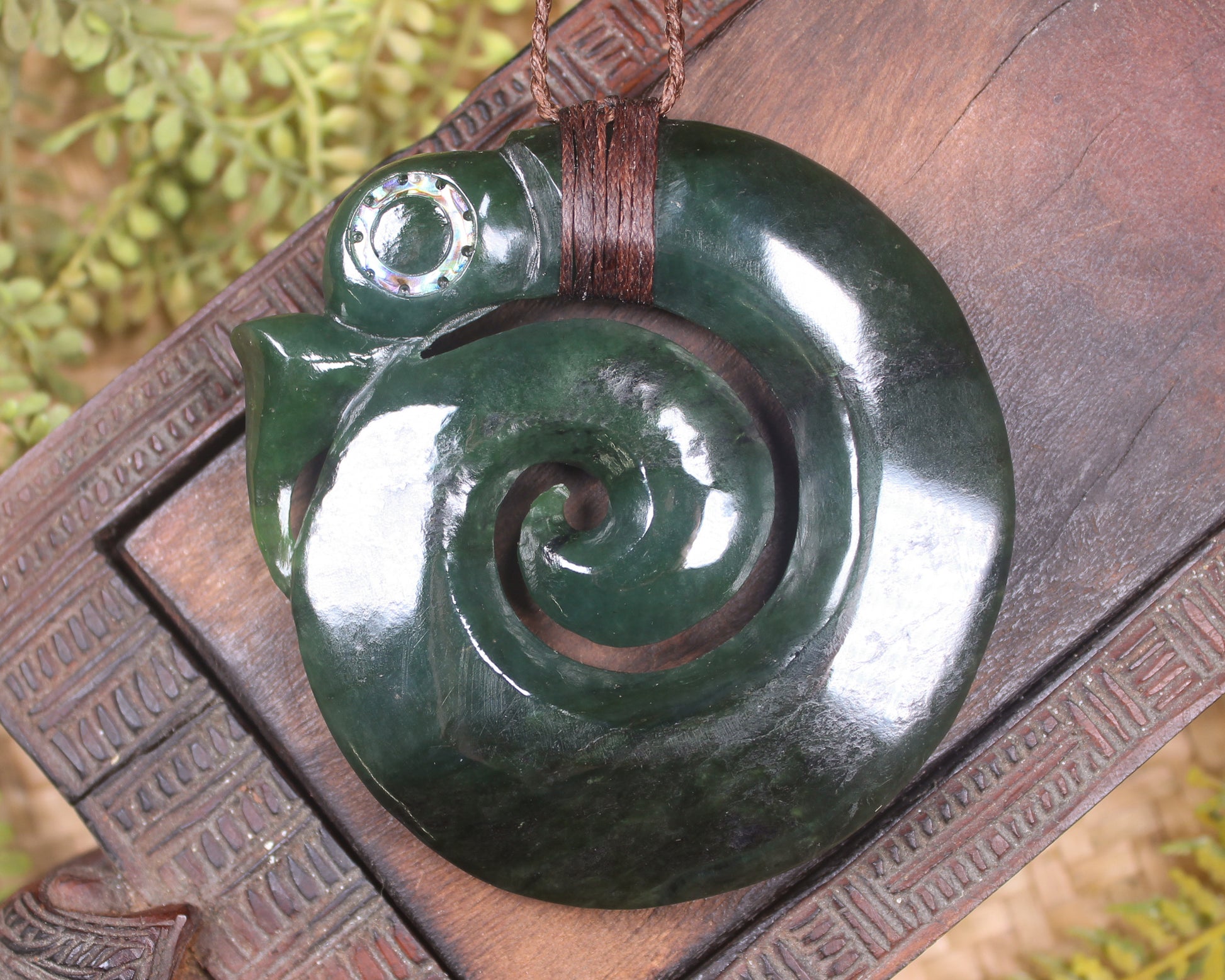 Koropepe carved from Kawakawa Pounamu - NZ Greenstone