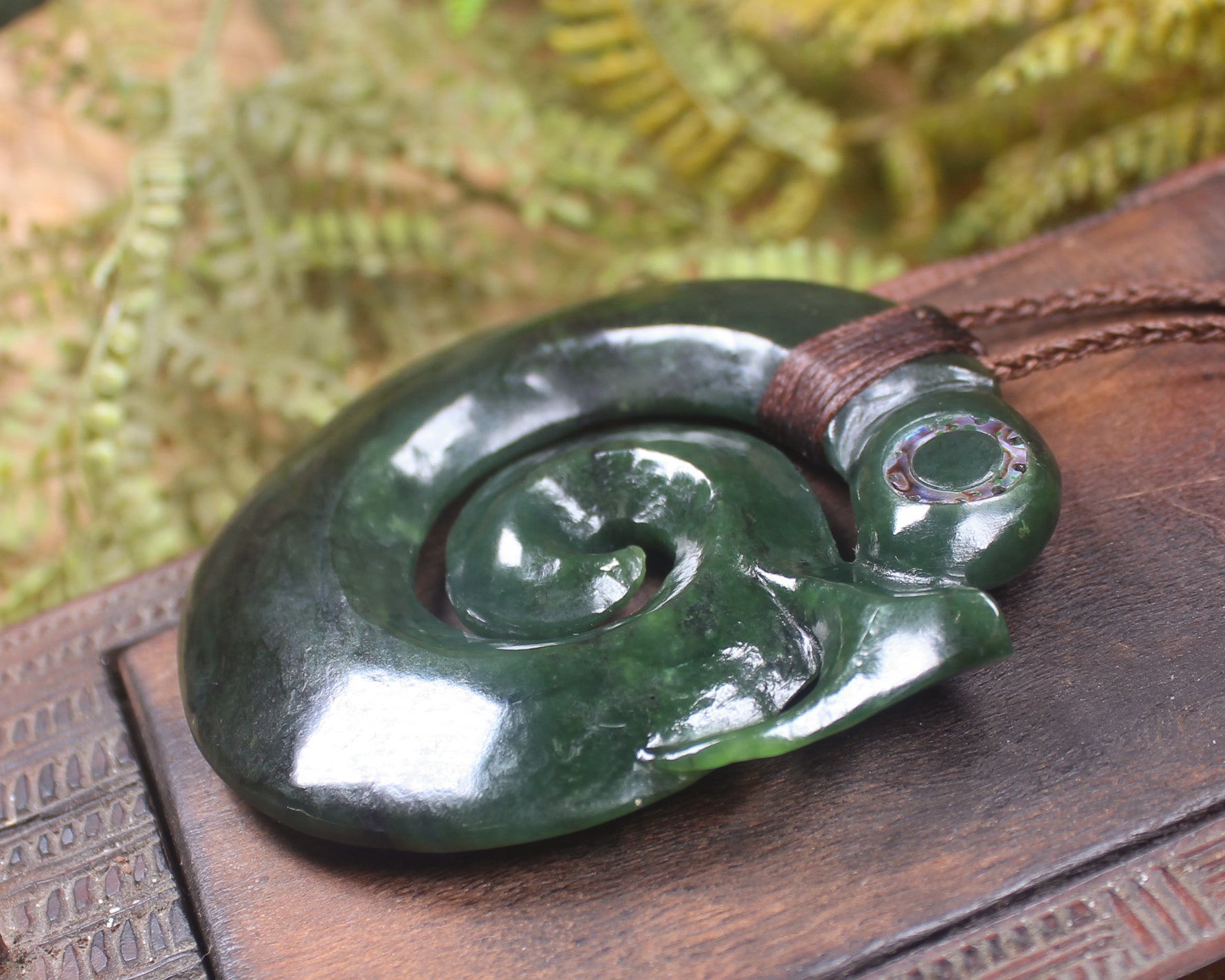 Koropepe carved from Kawakawa Pounamu - NZ Greenstone
