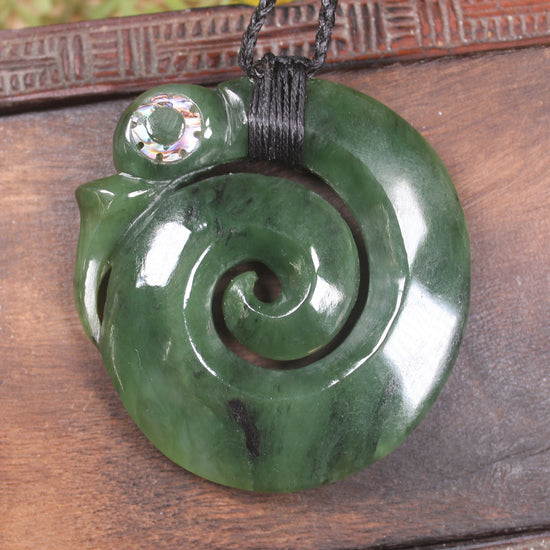 Koropepe carved from Hapopo Pounamu - NZ Greenstone