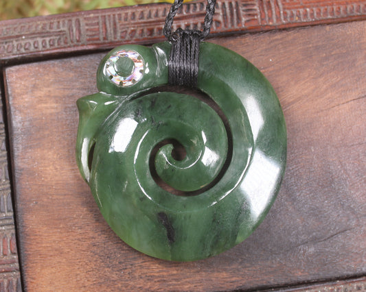 Koropepe carved from Hapopo Pounamu - NZ Greenstone