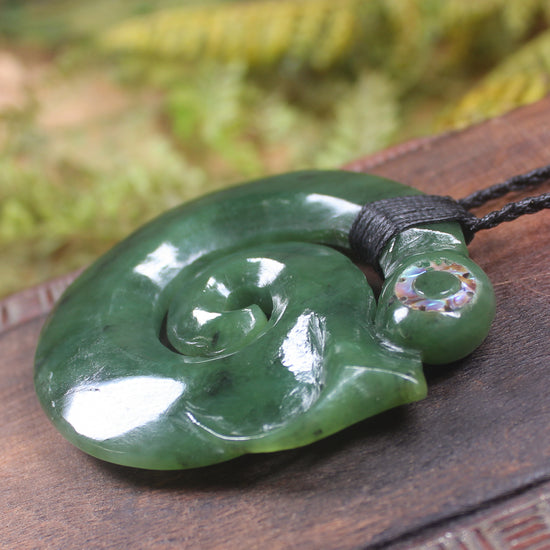 Koropepe carved from Hapopo Pounamu - NZ Greenstone