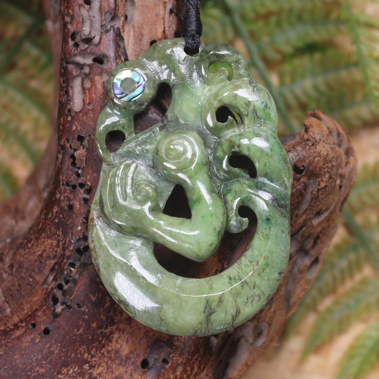 Manaia pendant carved from Rimu Pounamu - NZ Greenstone