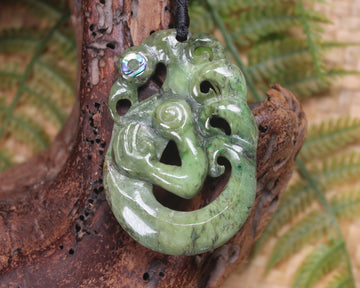 Manaia pendant carved from Rimu Pounamu - NZ Greenstone