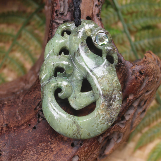Manaia pendant carved from Rimu Pounamu - NZ Greenstone