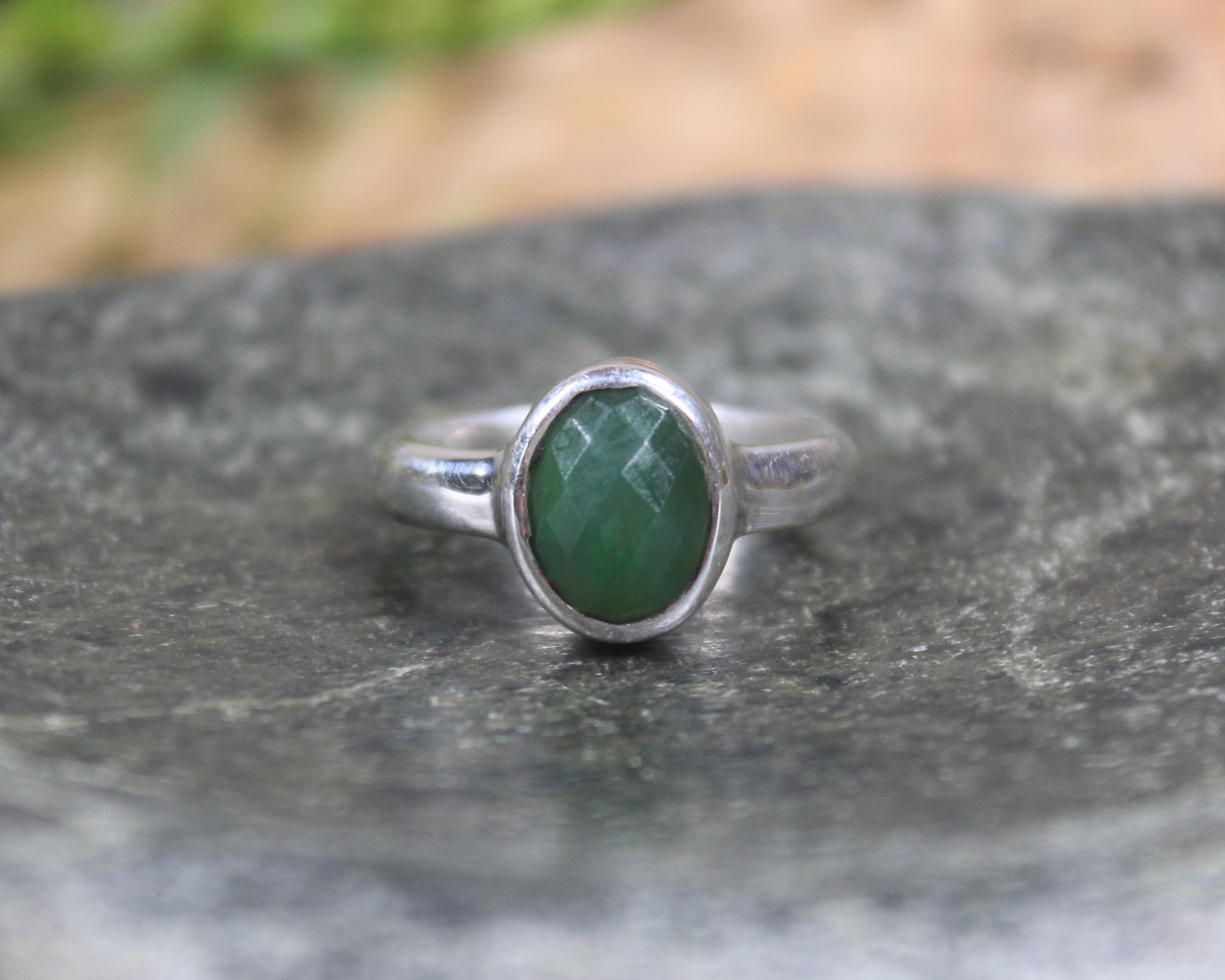 Sterling Silver Hapopo Pounamu Ring - NZ Greenstone