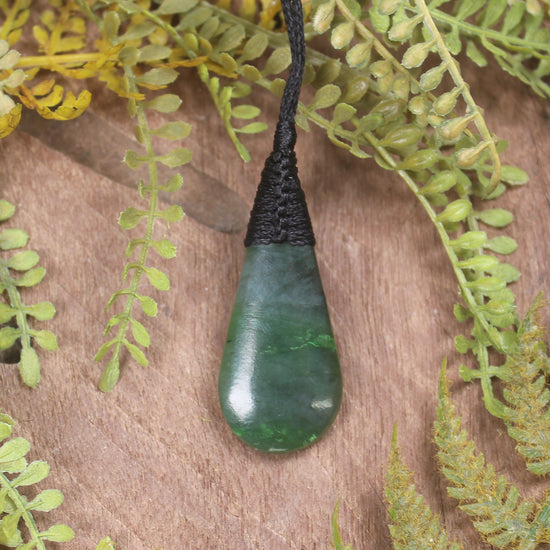 Roimata or Teardop carved from Hapopo Pounamu - NZ Greenstone