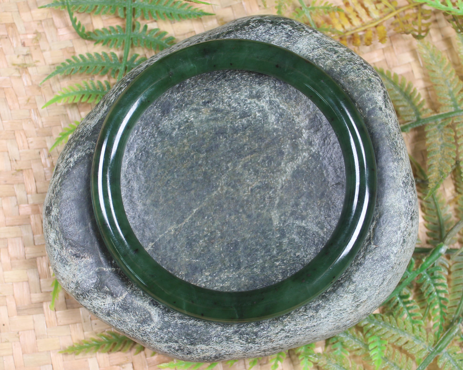 Bangle carved from Hapopo Pounamu - NZ Greenstone
