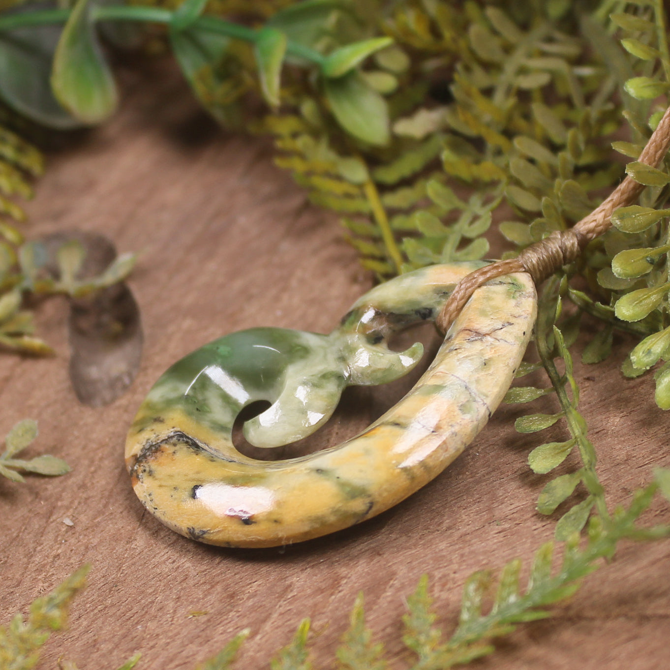Koru carved from Raukaraka Pounamu - NZ Greenstone