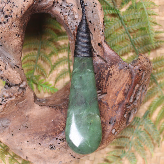 Roimata Teardrop carved from Hapopo Pounamu - NZ Greenstone