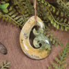 Koru carved from Raukaraka Pounamu - NZ Greenstone