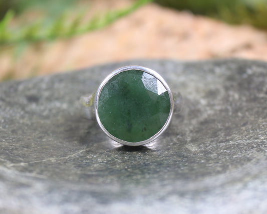 Sterling Silver Hapopo Pounamu Ring - NZ Greenstone