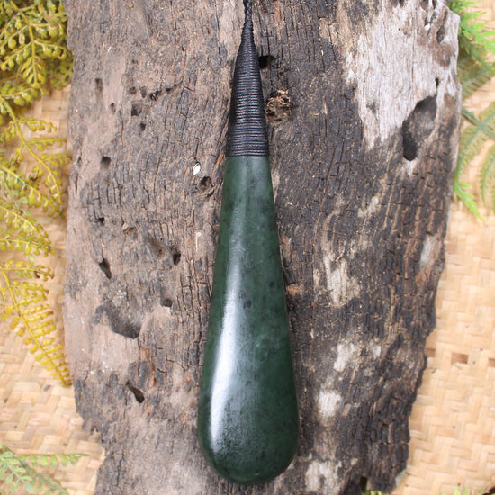 Kawakawa Pounamu Roimata Pendant - NZ Greenstone