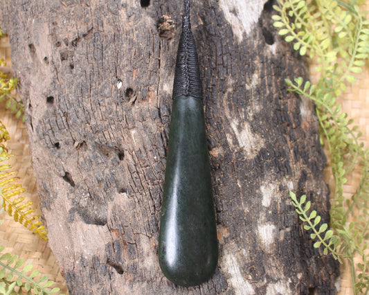 Kawakawa Pounamu Roimata Pendant - NZ Greenstone