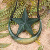 Whetumarama or Ratana Star Symbol carved from Flower Jade Pounamu - New Zealand Greenstone