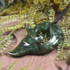 Whale Tail carved from Kawakawa Pounamu - NZ Greenstone