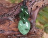Twist carved from Kawakawa Pounamu - NZ Greenstone