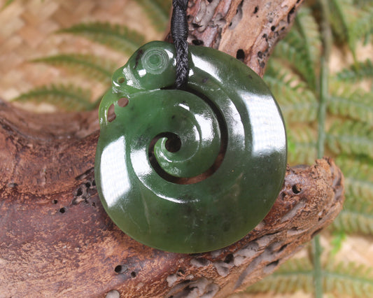 Koropepe carved from Rimu Pounamu - NZ Greenstone