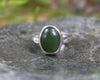 Sterling Silver Kawakawa Pounamu Ring - NZ Greenstone