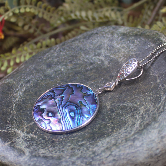 Sterling Silver Medium Pāua Shell Pendant