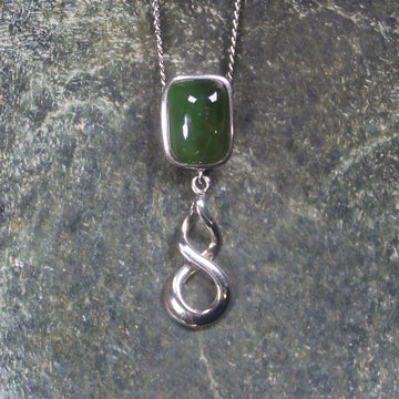 Kawakawa Pounamu pendant set in Sterling Silver - NZ Greenstone