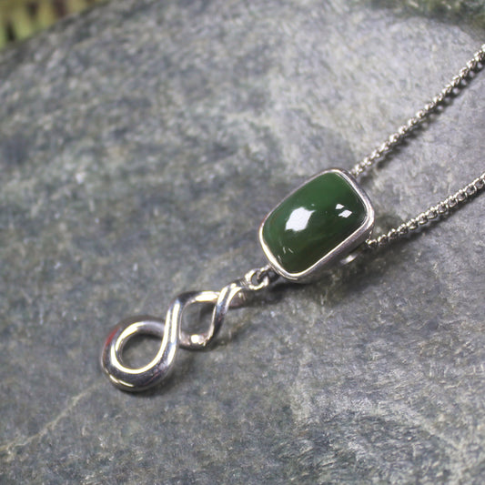 Kawakawa Pounamu pendant set in Sterling Silver - NZ Greenstone