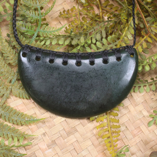 Breastplate or Shield carved from Rimu Pounamu - NZ Greenstone