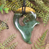 Whale Tail carved from Raukaraka Pounamu - NZ Greenstone