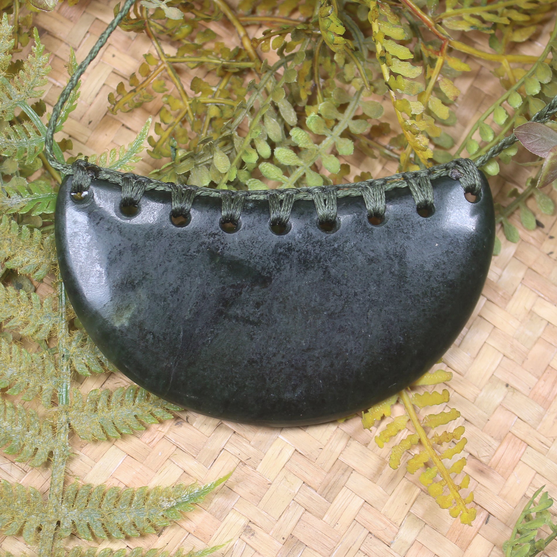 Rimu Pounamu Breastplate with the Matariki star cluster - NZ Greenstone
