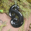 Hammerhead pendant carved from Rimu Pounamu - NZ Greenstone
