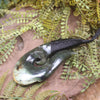 Hei Matau or Fish Hook carved from Rimu Pounamu - NZ Greenstone