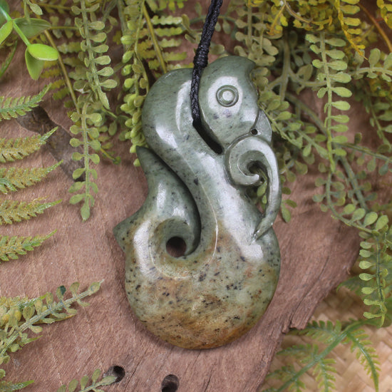 Manaia pendant carved from Rimu Pounamu - NZ Greenstone