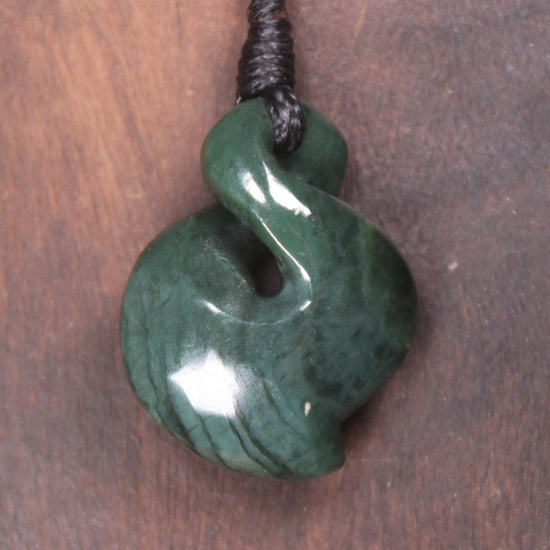 Twist carved from Kawakawa Pounamu - NZ Greenstone