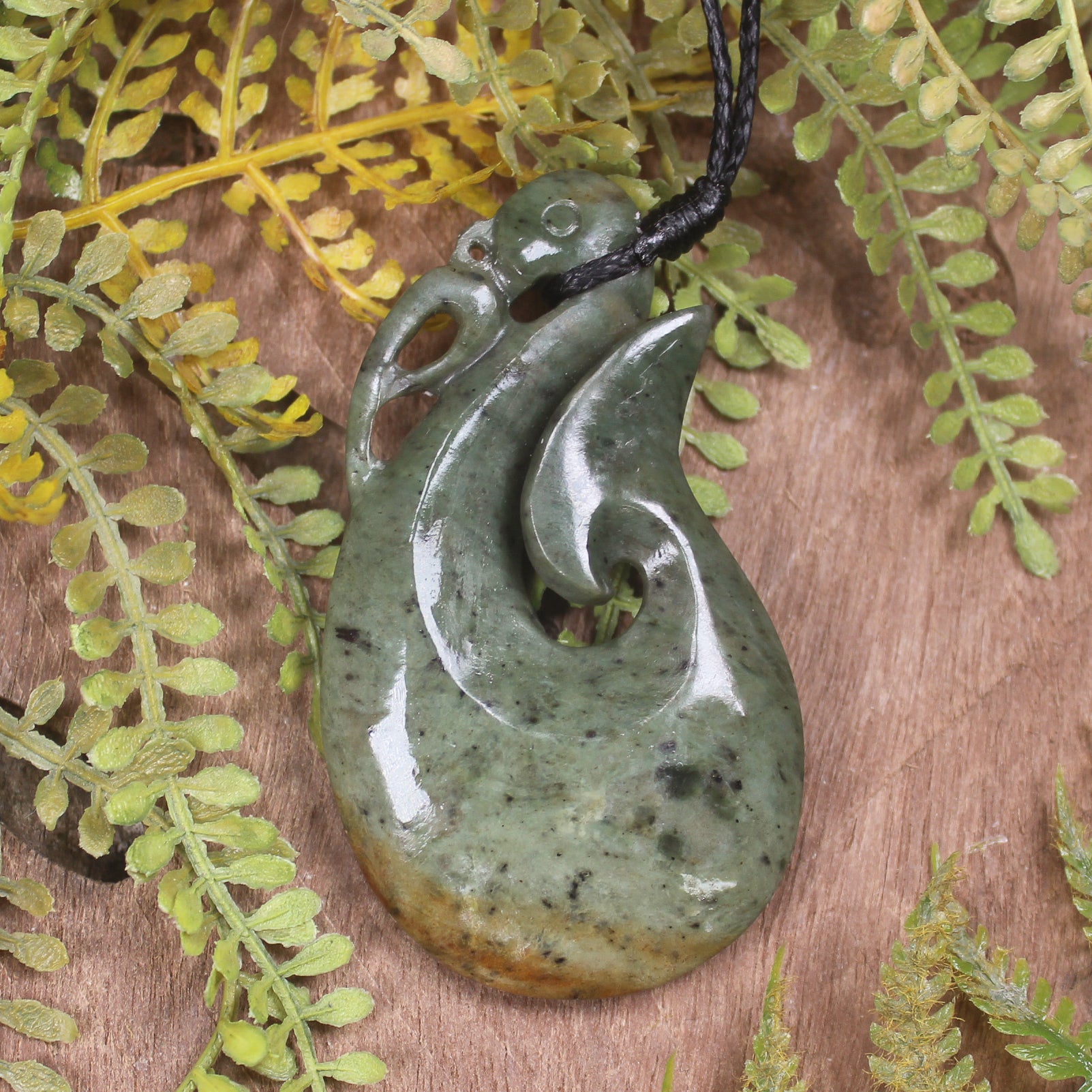 Manaia carved from Flower Jade Pounamu - NZ Greenstone