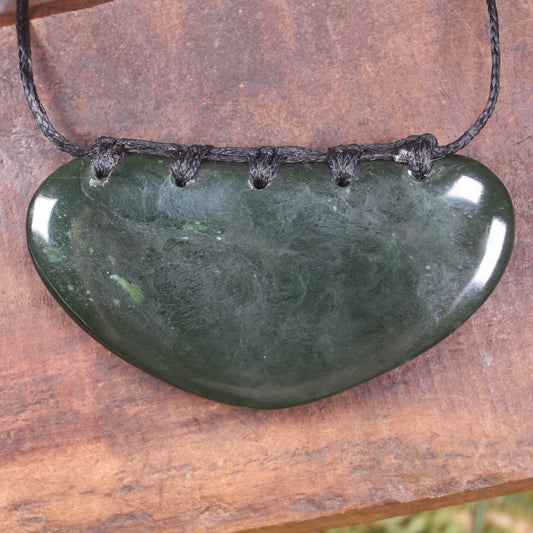 Breastplate or Shield carved from Kawakawa Pounamu - NZ Greenstone