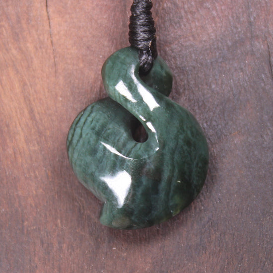 Twist carved from Kawakawa Pounamu - NZ Greenstone