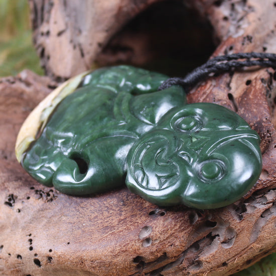Hei Tiki carved from Kawakawa Pounamu - NZ Greenstone