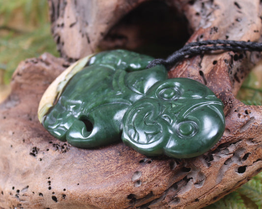 Hei Tiki carved from Kawakawa Pounamu - NZ Greenstone