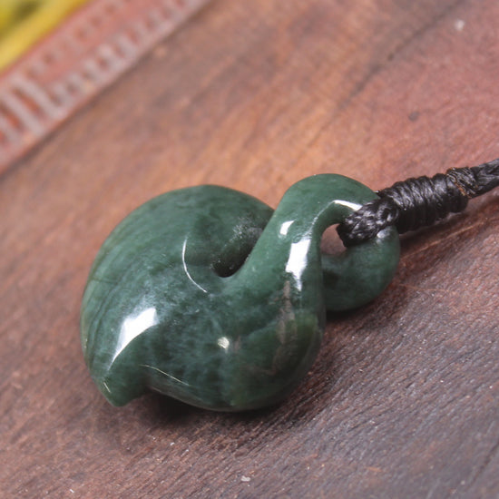 Twist carved from Kawakawa Pounamu - NZ Greenstone