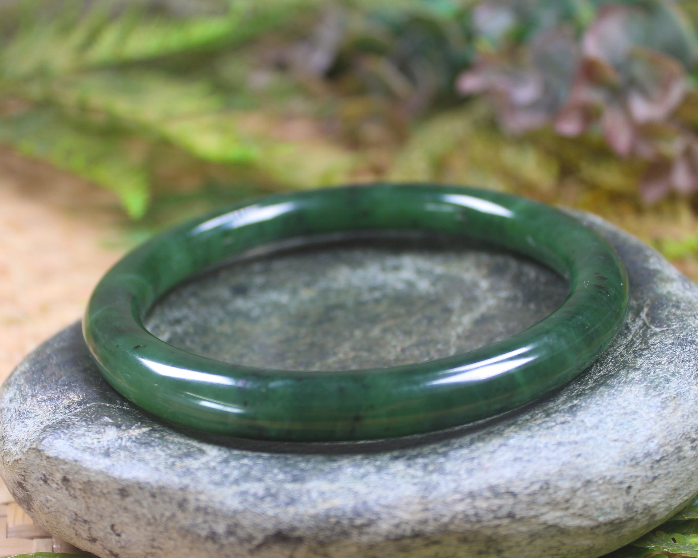 Bangle carved from Kawakawa Pounamu - NZ Greenstone