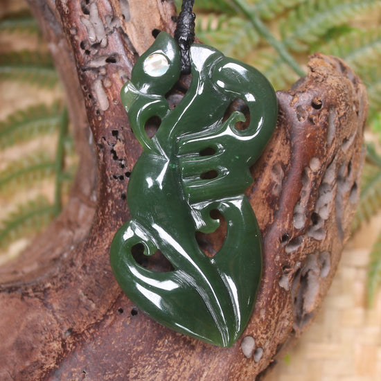 Manaia carved from Kawakawa Pounamu - NZ Greenstone