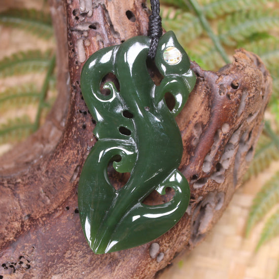 Manaia carved from Kawakawa Pounamu - NZ Greenstone
