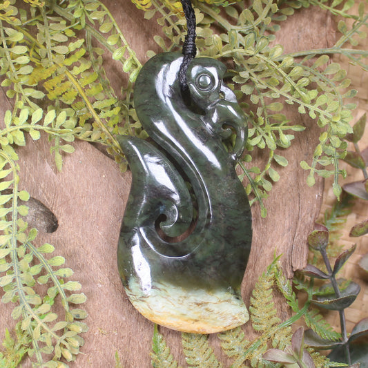 Manaia pendant carved from Rimu Pounamu - NZ Greenstone